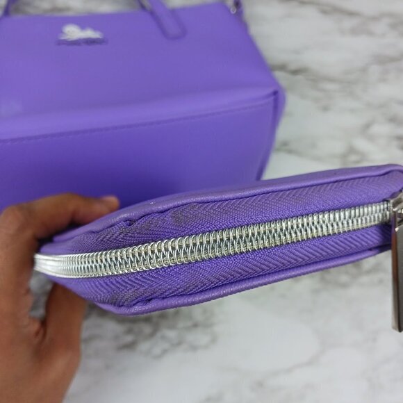 Marc Tetro Bichon Frise Purple Tote crossbody & wallet - Picture 10 of 15